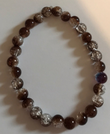 chocolate glas kralen armband 18 cm