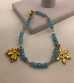 blauw met staafjes armband