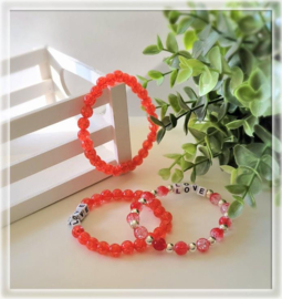 rode glas kralen armband