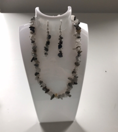 zwarte onyx chips oorbellen