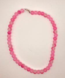 roze glas ketting