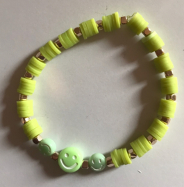 groen-gele heishi armband 17 cm