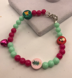 rood en groene acryl kralen armband