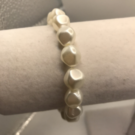witte parel armband 17 cm