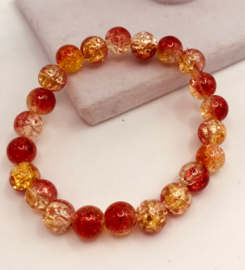 rood gele glas kralen armband 16cm
