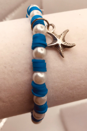 summer fun blauwe parel armband