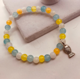 3 kleuren glas kralen armband 17 cm