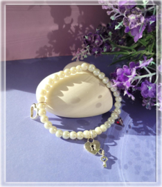witte acryl parel armband