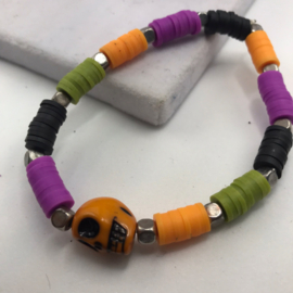 oranje doodskop armband