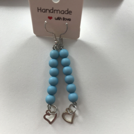 blauwe acryl oorbellen