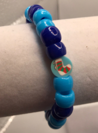 ponybead blauwe armband