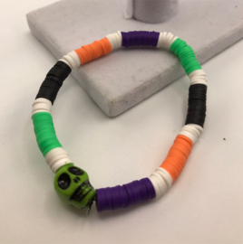 halloween armband met groen doodshoofd