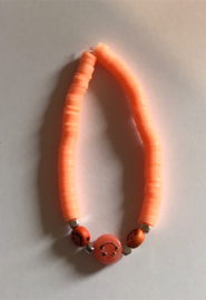 licht oranje heishi armband 16 cm