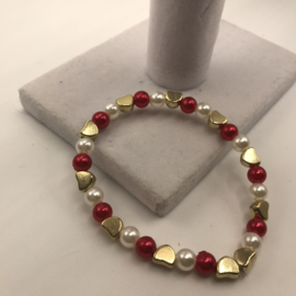rode en witte parel armband