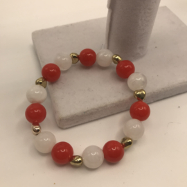rood en witte acryl armband 16 cm