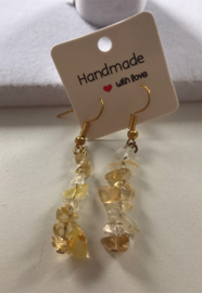citrine chips oorbellen