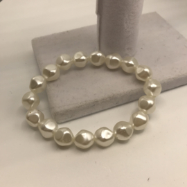 witte parel armband 17 cm