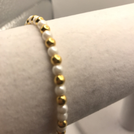 parel armband met goud
