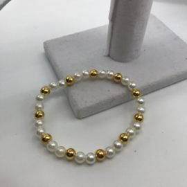 parel armband met goud of zilver