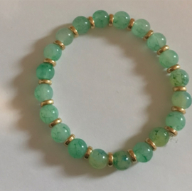 groene spring glaskralen armband 18 cm