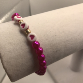 roze acryl armband