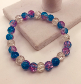 blauw-paarse armband 17 cm