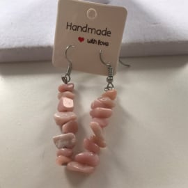 pink jade oorbellen
