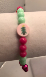 rood en groene acryl kralen armband
