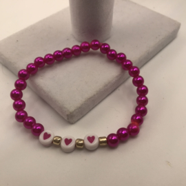 roze acryl armband
