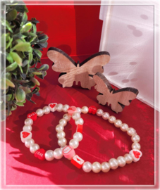witte acryl parel armband