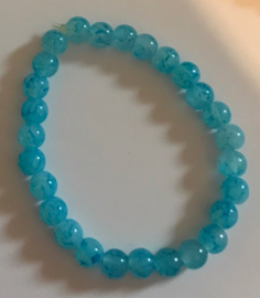 sea blue glas kralen armband 17 cm
