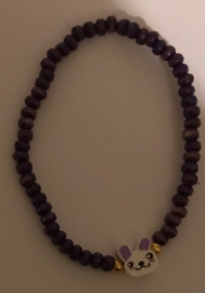 paarse rocaille kralen armband 17-18 cm