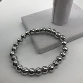 zilver kleurige 8 mm armband