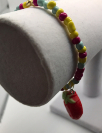 aardbei armband 17-18 cm