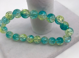 groen-gele glaskralen armband 16 cm