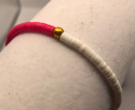 rood en witte heishi armband