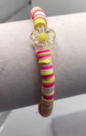 vrolijke flower armband 17 cm