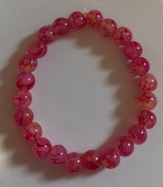 strawberry glaskralen armband 15 cm