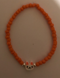 oranje rocaille armband 17-18 cm