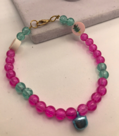 rood en groene glaskralen armband