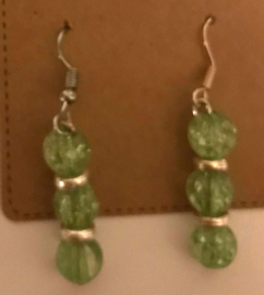 groene crackle oorbellen