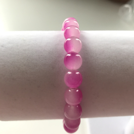 roze glaskraal 17-18 cm