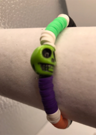 halloween armband met groen doodshoofd