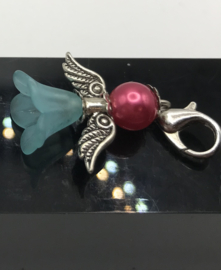 mini blauw met rode engel