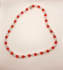 rood en doorzichtige glas ketting