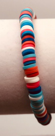 rood, wit, lichtblauwe armband