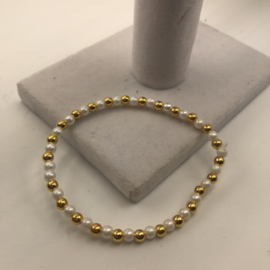 parel armband met goud