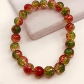 groen grode glaskralen armband 16-17 cm