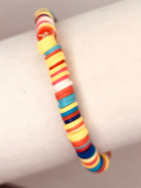 kleurige heishi kralen armband 17-18 cm