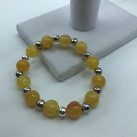 orange acryl kralen armband 16 cm
